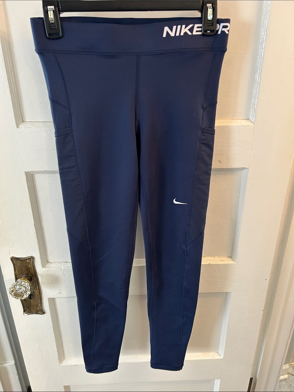 Nike Navy Leggings with White Swoosh